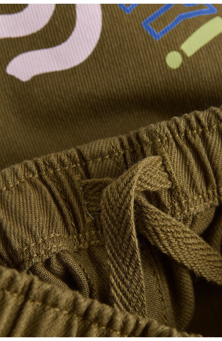 NEXT Kids' Geometric Cotton Twill Graphic Pants, Alternate, color, Green