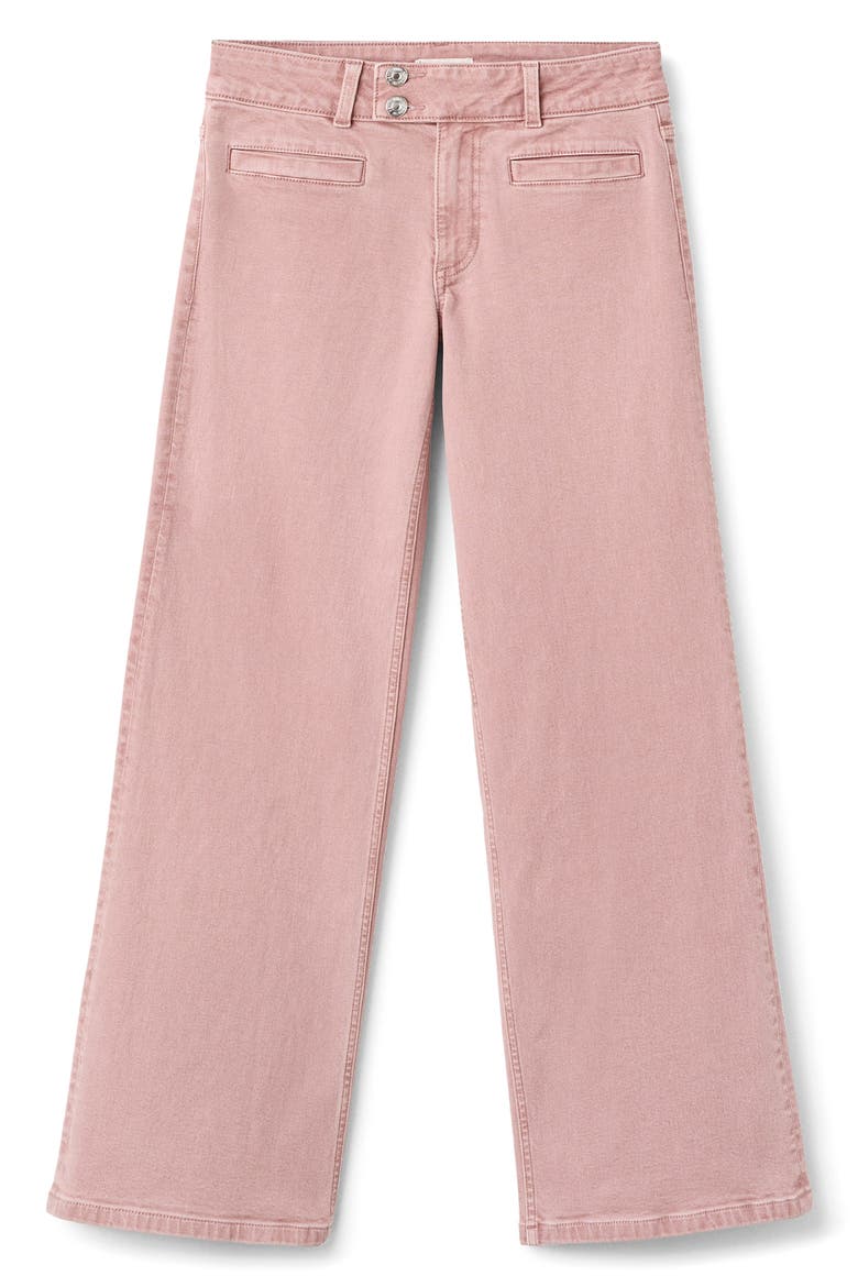 Low Rise Stacked Button Straight Leg Jeans, Main, color, PASTEL PINK