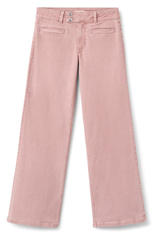 Mango Teen Low Rise Stacked Button Straight Leg Jeans In Pink