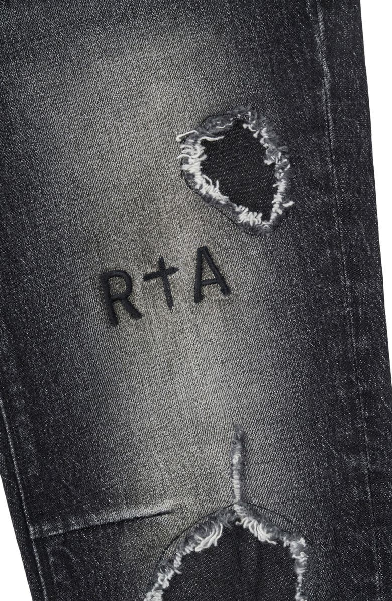 RtA Clayton Ripped Skinny Jeans, Alternate, color, Fray Noir