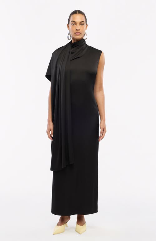 Another Tomorrow Scarf Dress In Black