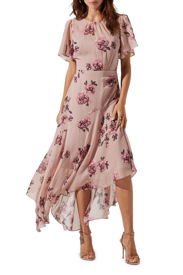 Floral Print Dress, Main, color, DARK BLUSH MULTI FLORAL