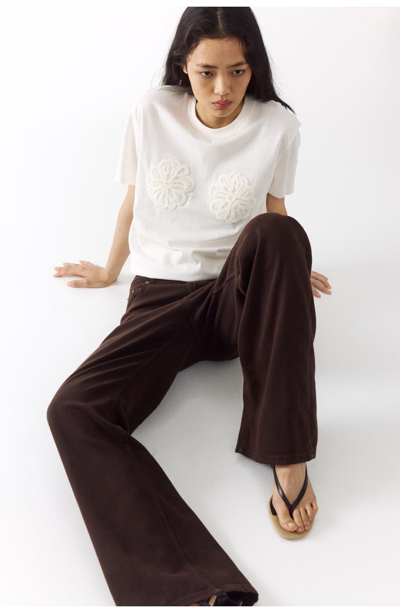 H&M Straight-leg twill pants, Alternate, color, Dark Brown
