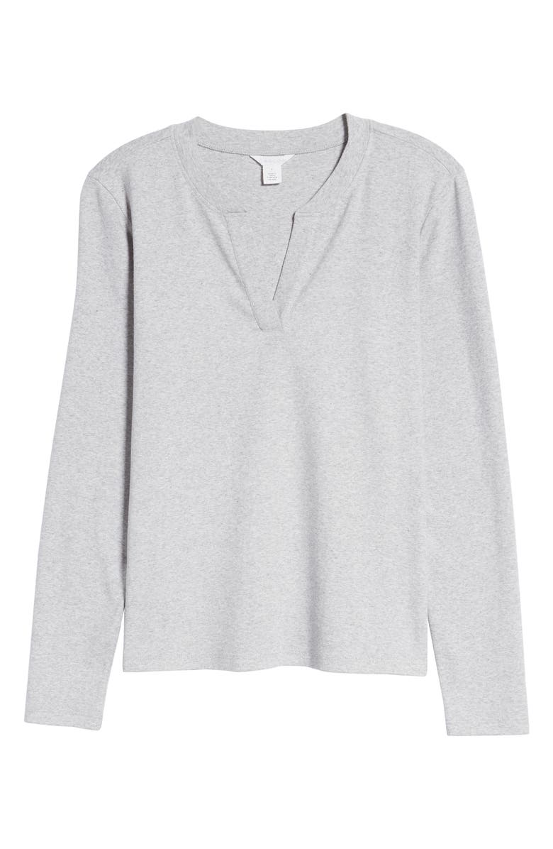 Caslon<sup>®</sup> Split Neck Long Sleeve T-Shirt, Alternate, color,