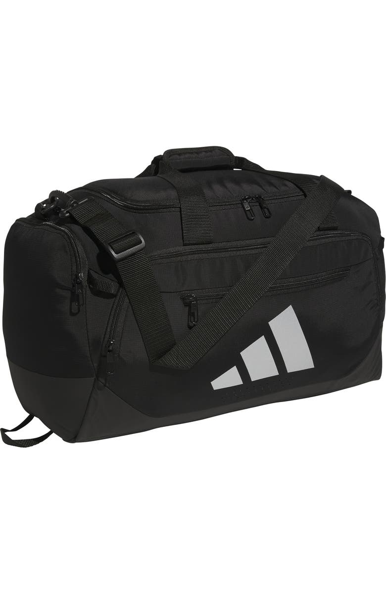 adidas Small Defender 5 Ripstop Duffle Bag, Main, color, Black/Silver Metallic