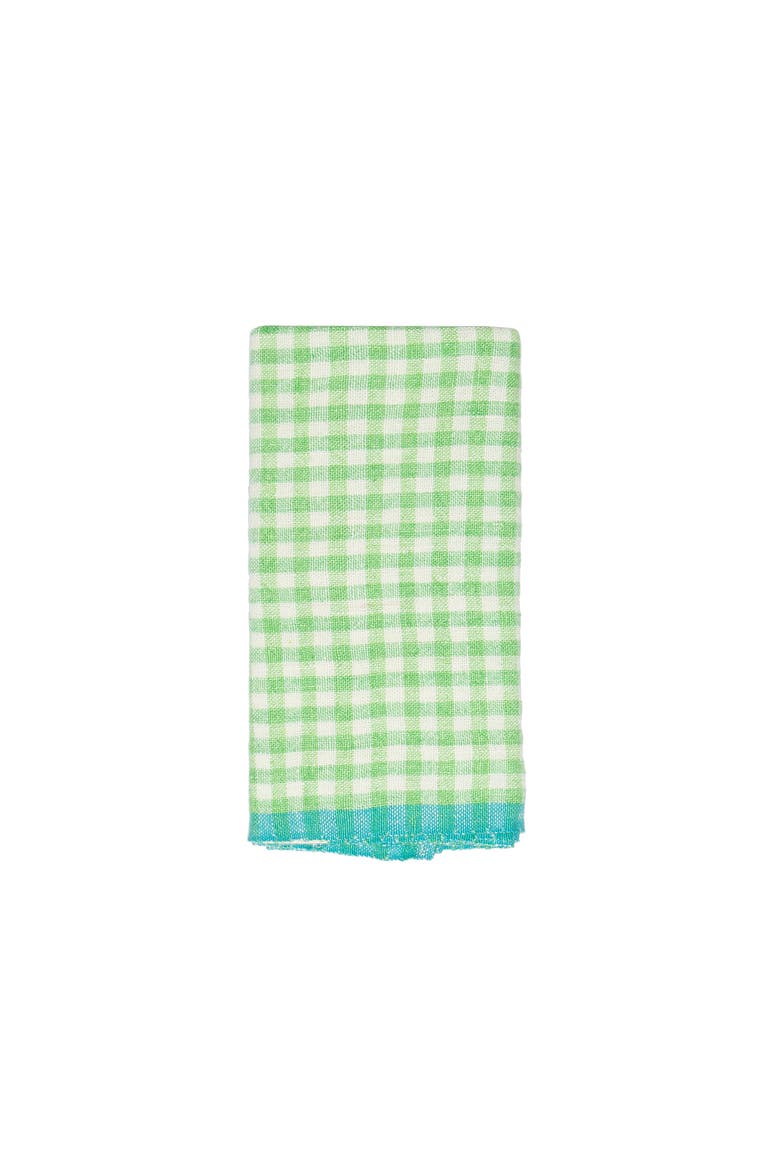 Gingham Towels  - Set of 2, Alternate, color, Lime/Aqua 20" x 30"