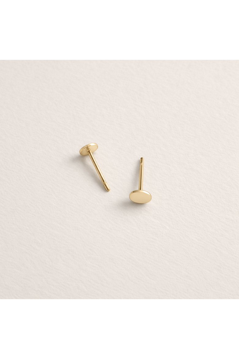 Mia Flat Circle Studs, Alternate, color, 14k Gold Fill