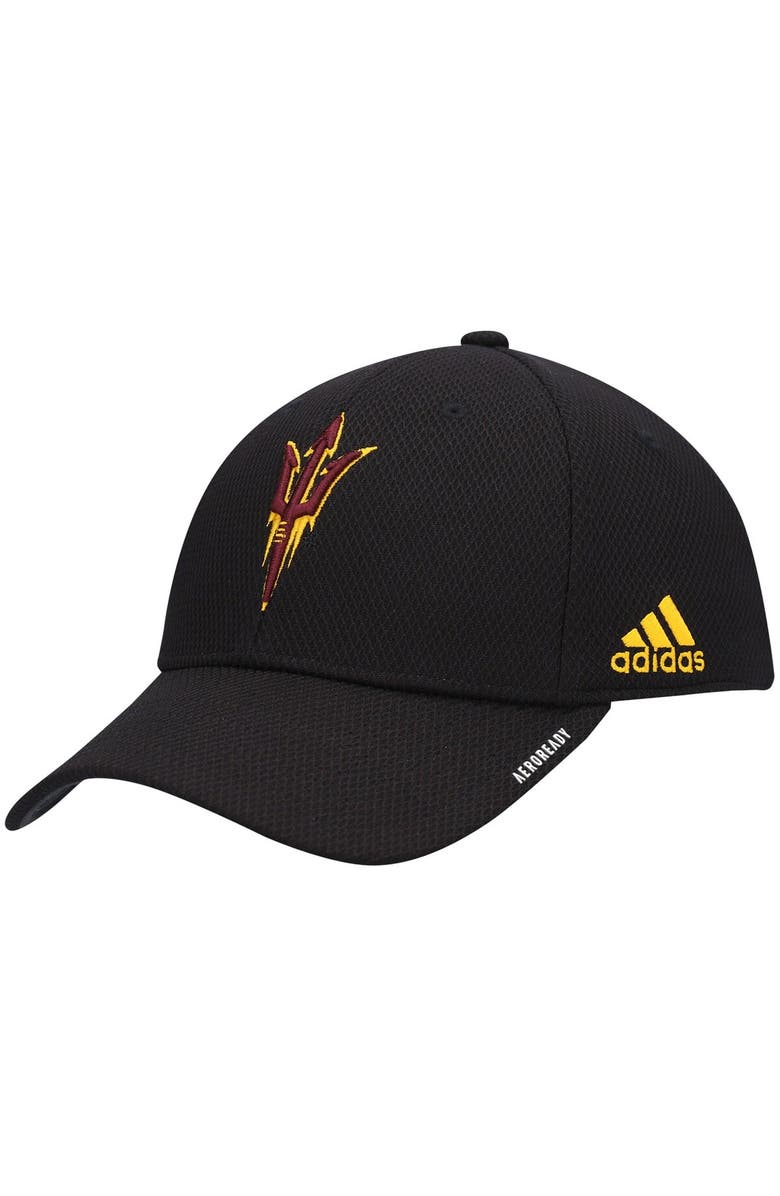 adidas Men's adidas Black Arizona State Sun Devils 2021 Sideline Coaches AEROREADY Flex Hat, Main, color, 