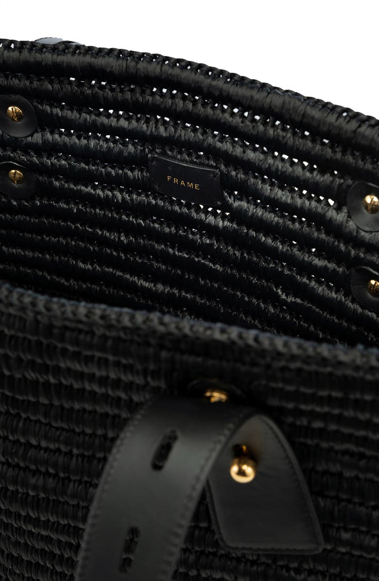 FRAME Medium Les Second Raffia & Leather Tote, Alternate, color,