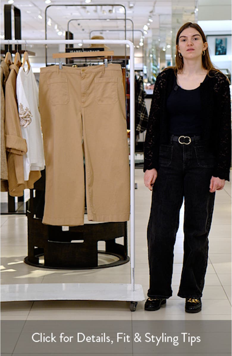 Yurshane Crop Wide Leg Chino Pants, sales video thumbnail