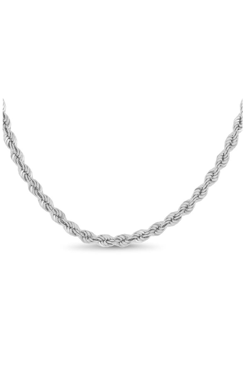 Men's 14K Gold Rope Chain Necklace, 3.7mm (Online Trunk Show), Alternate, color, 14K WHITE GOLD