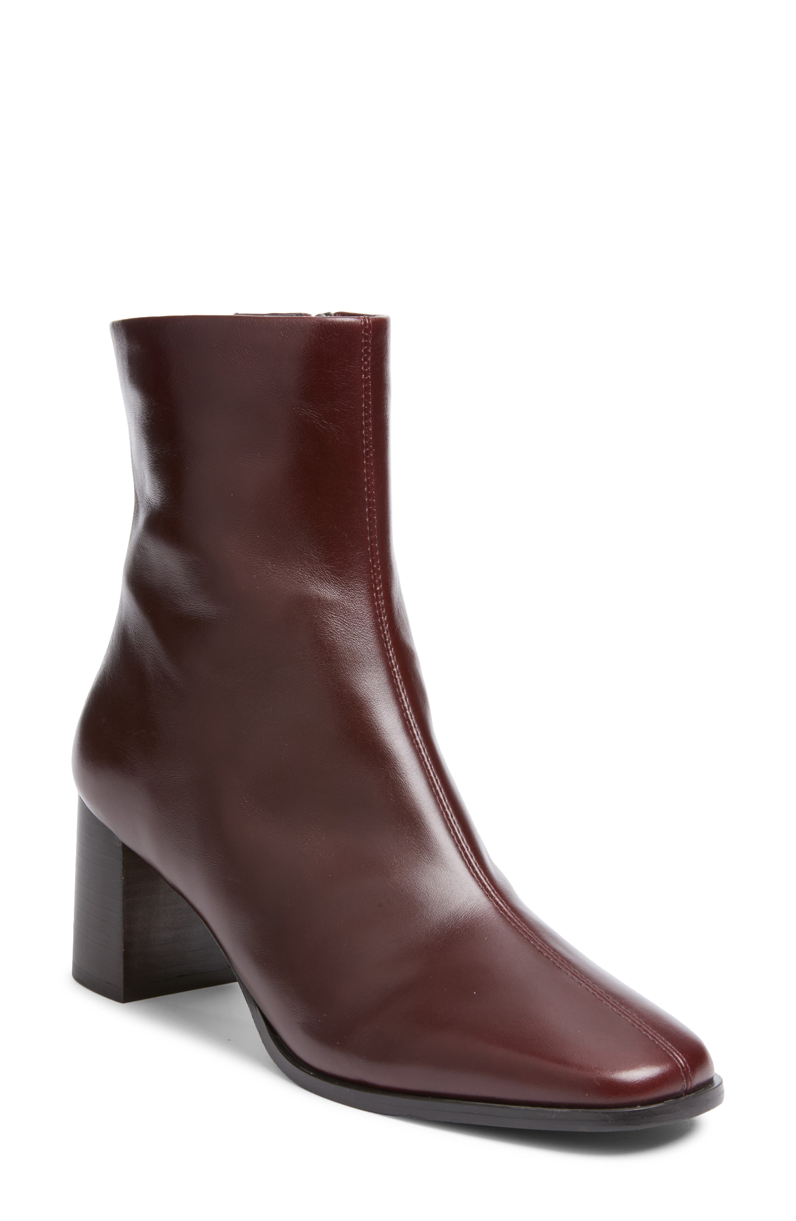 Manhattan Leather Boot, Main, color, BROWN DARK