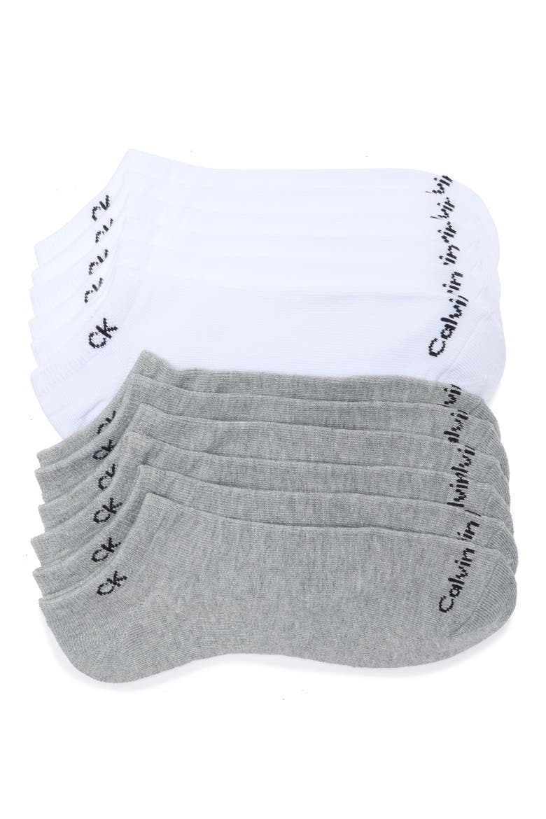 6-Pack Cushion No-Show Socks, Main, color, GREY