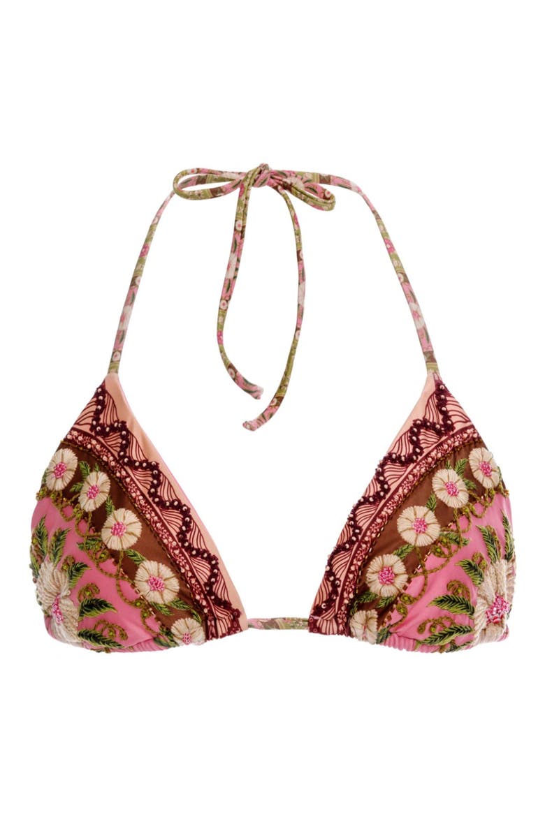 Lolita Matches Embroidered Bikini Top, Alternate, color, PINK MULTI