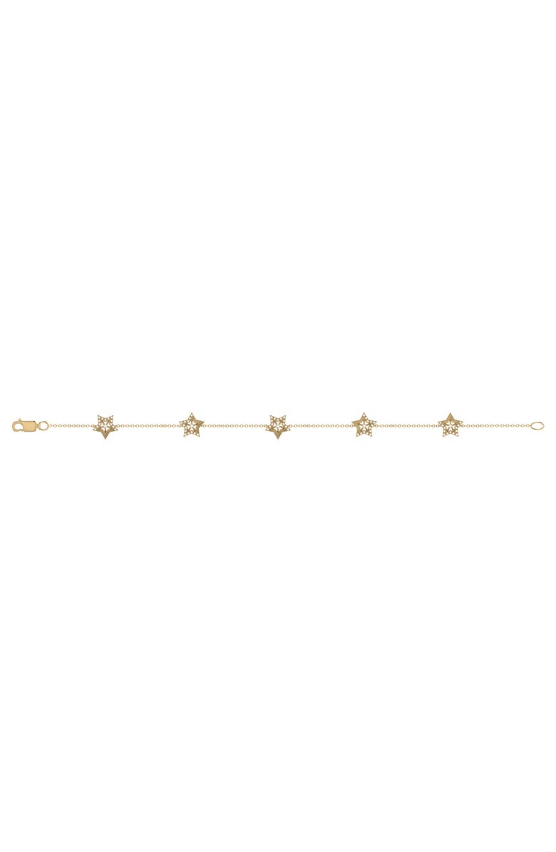 LuvMyJewelry Lucky Star Sterling Silver Diamond Bracelet, Alternate, color, 14Kt Gold Vermeil On Sterling