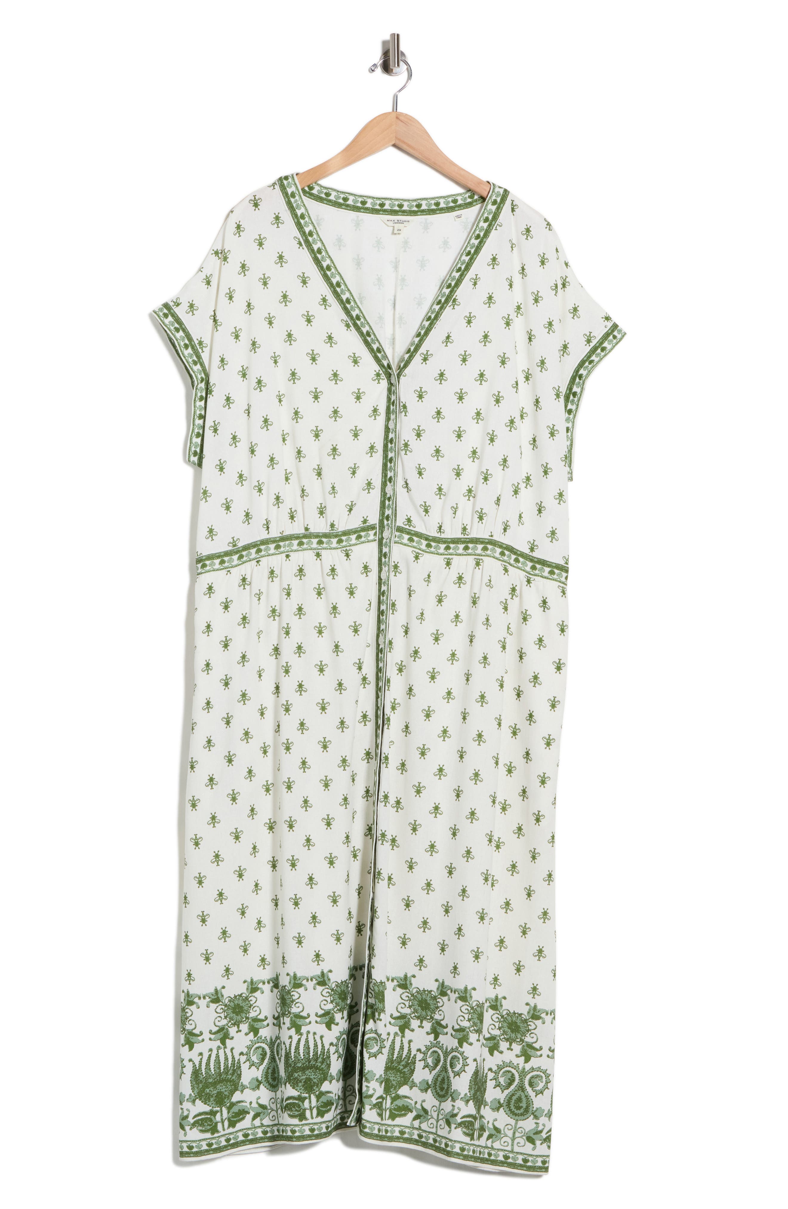 Max Studio Button Front Midi Dress