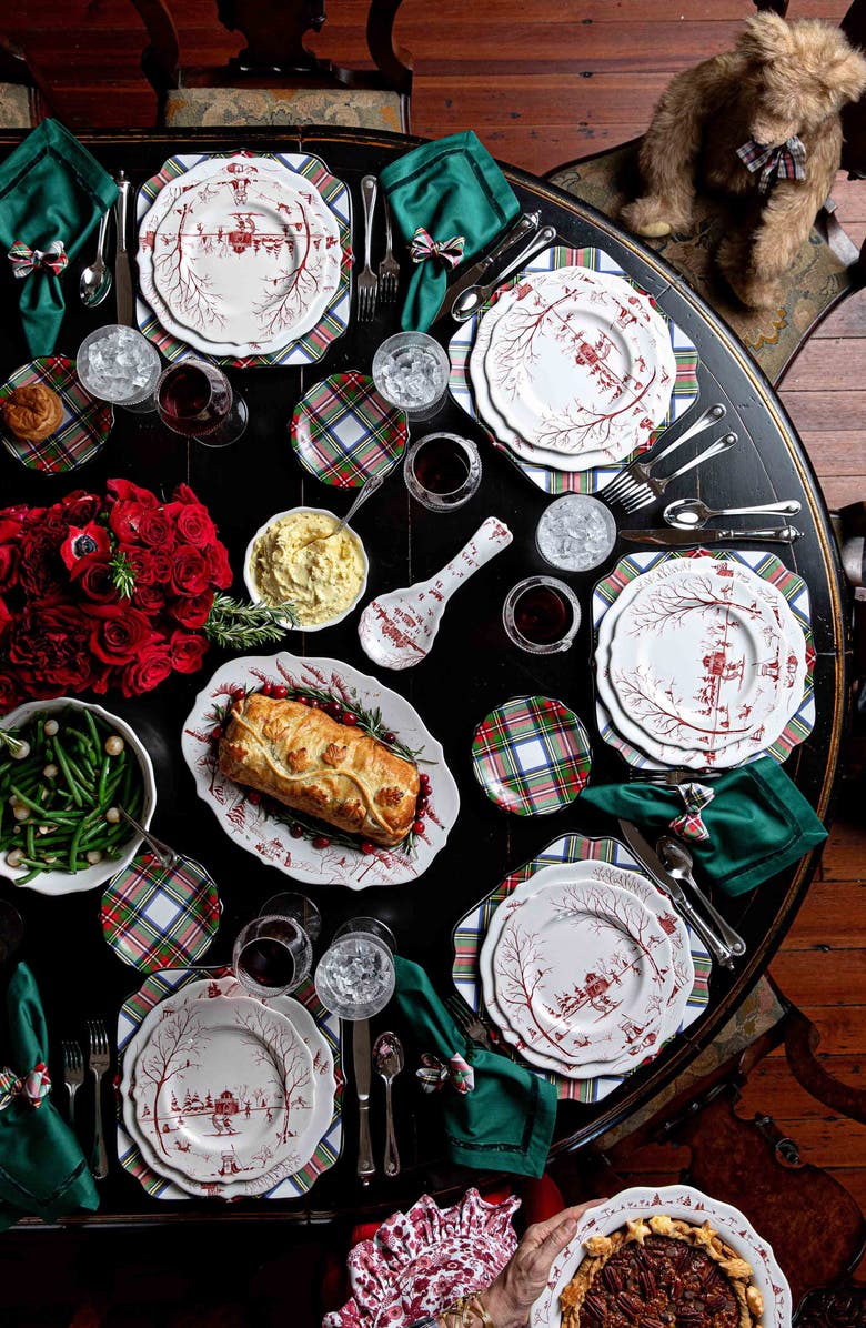 Juliska Country Estate Winter Frolic Ruby Christmas Eve Serving Platter, Alternate, color, Ruby