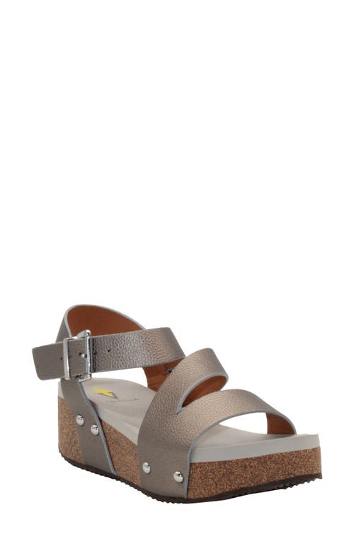 Volatile Biloxi Platform Wedge Sandal In Pewter