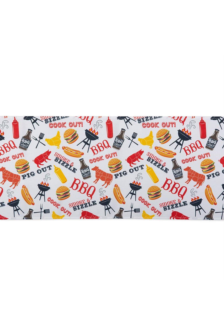 BBQ Fun Print Outdoor Table Runner, Alternate, color, BBQ Fun Print