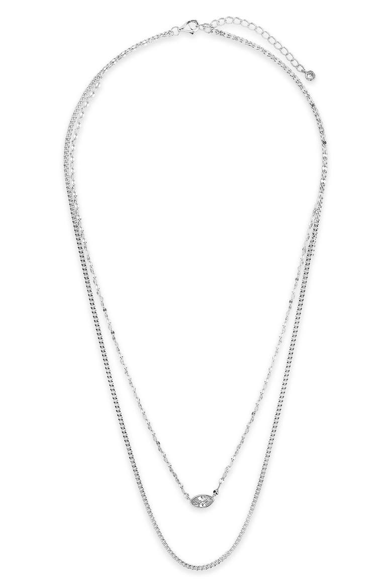 Dainty Layered Necklace, Main, color, SILVER