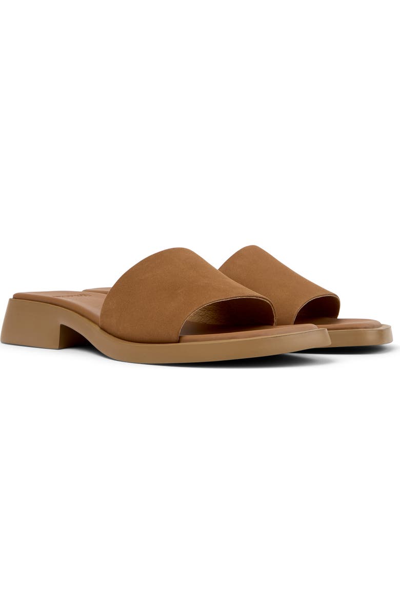 Camper Dana Slide Sandal, Main, color, Medium Brown