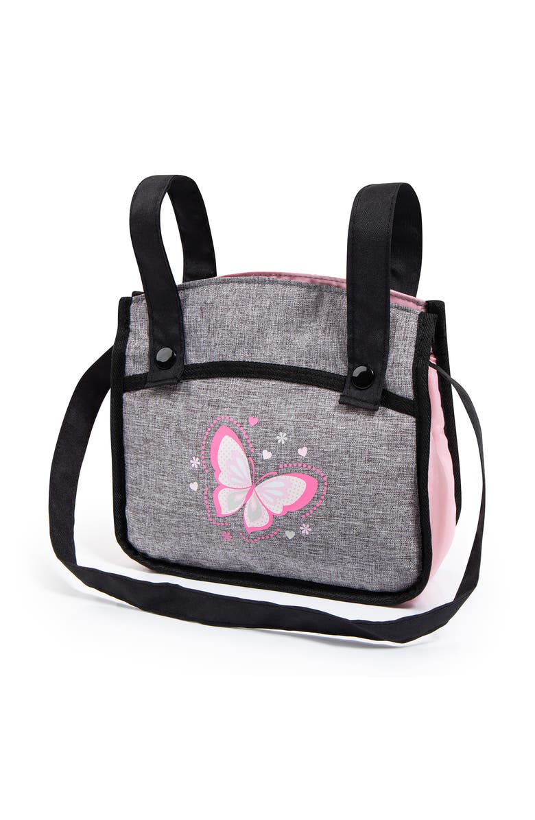Bayer Design Pram Xeo, Butterfly Grey & Pink For Dolls Up To 20 Inch, Alternate, color, Multicolored