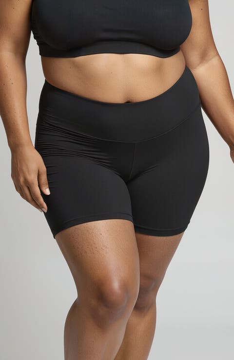 Plus Size Mid-Thigh Swim Shorts