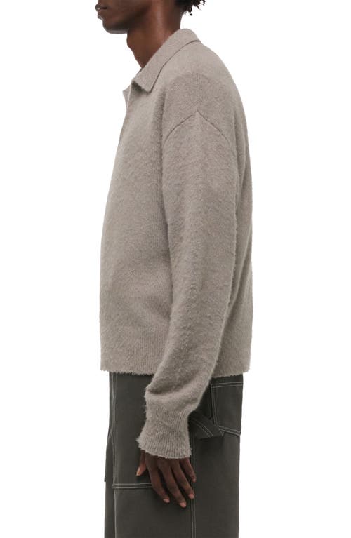 Helmut Lang Lithe 3 Brushed Wool & Cashmere Polo Sweater In Gray