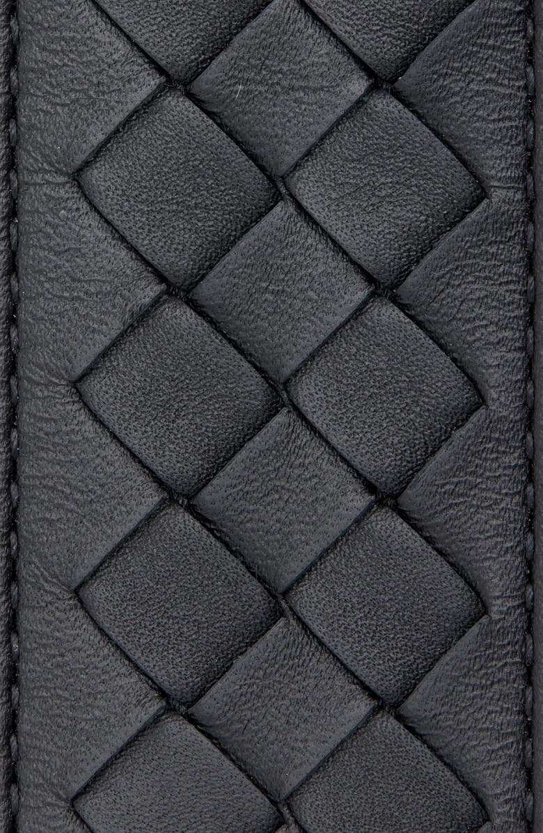 Bottega Veneta Intrecciato Leather Belt, Alternate, color, 8803 Black/ Silver