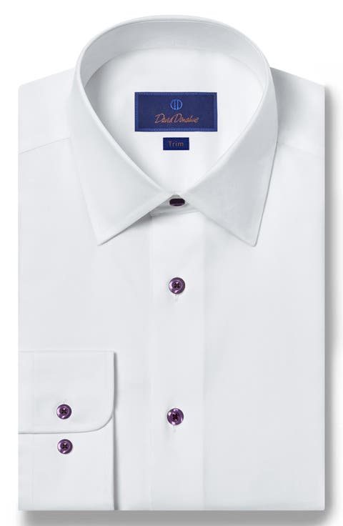Trim Fit Superfine Twill Dress Shirt