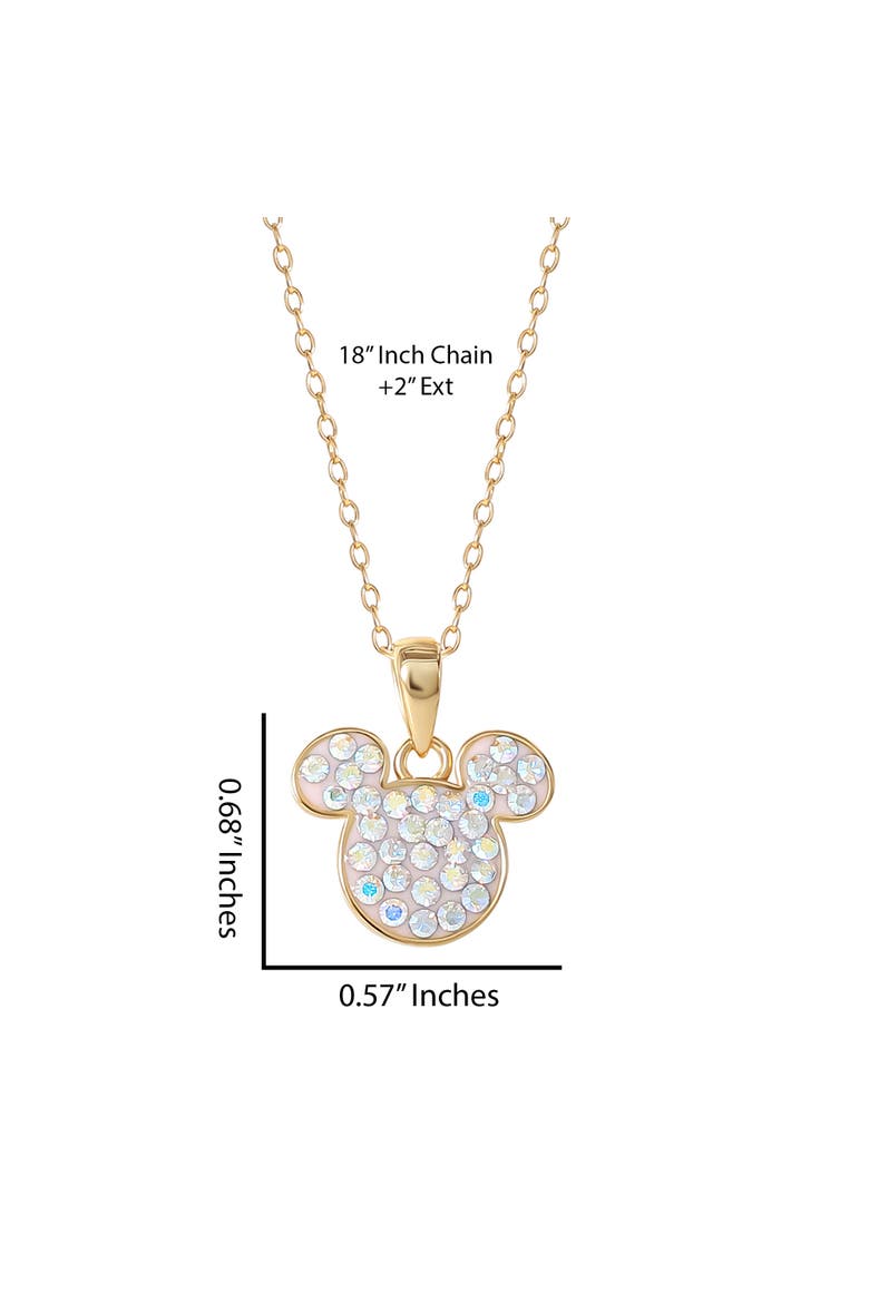 Mickey Mouse Necklace for Women, Aurora Boreal Crystal Mickey Pendant, Alternate, color, Gold