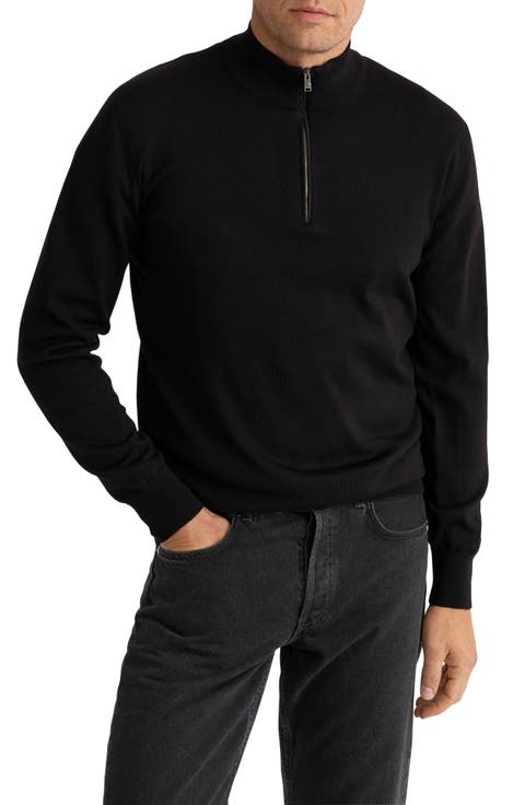 Merino Wool Quarter Zip Sweater