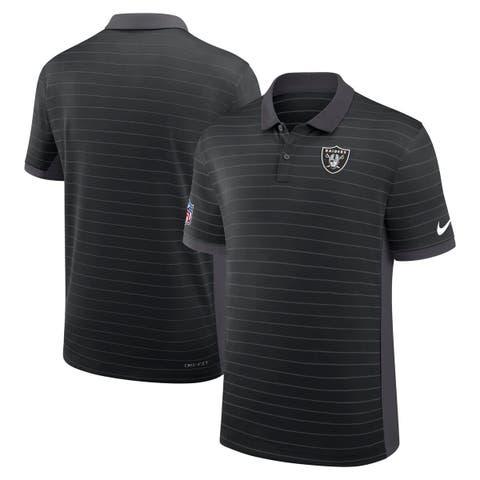 Men's Nike Black Las Vegas Raiders Sideline Victory Stripe Performance Polo