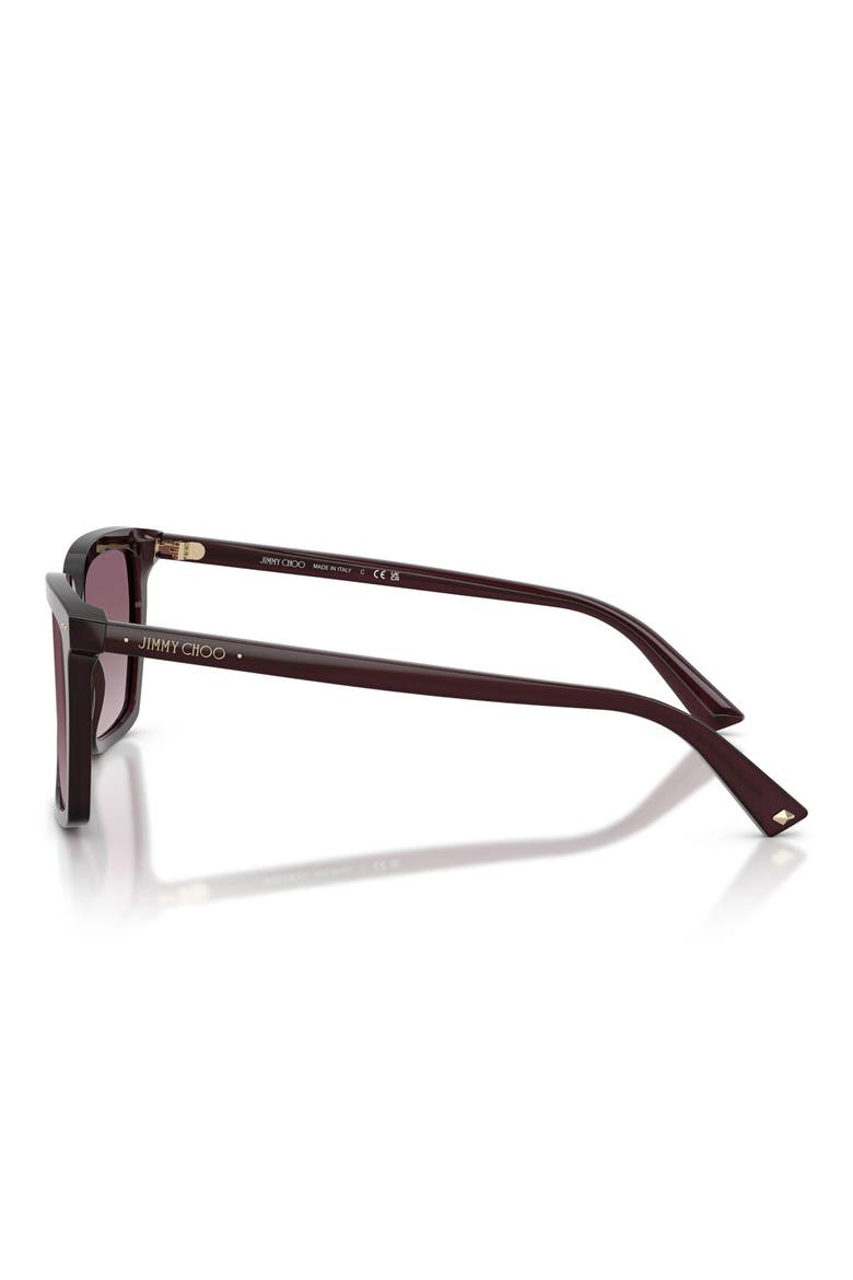 55mm Square Sunglasses, Alternate, color, OPALINE PRUNE / VIOLET SILVER