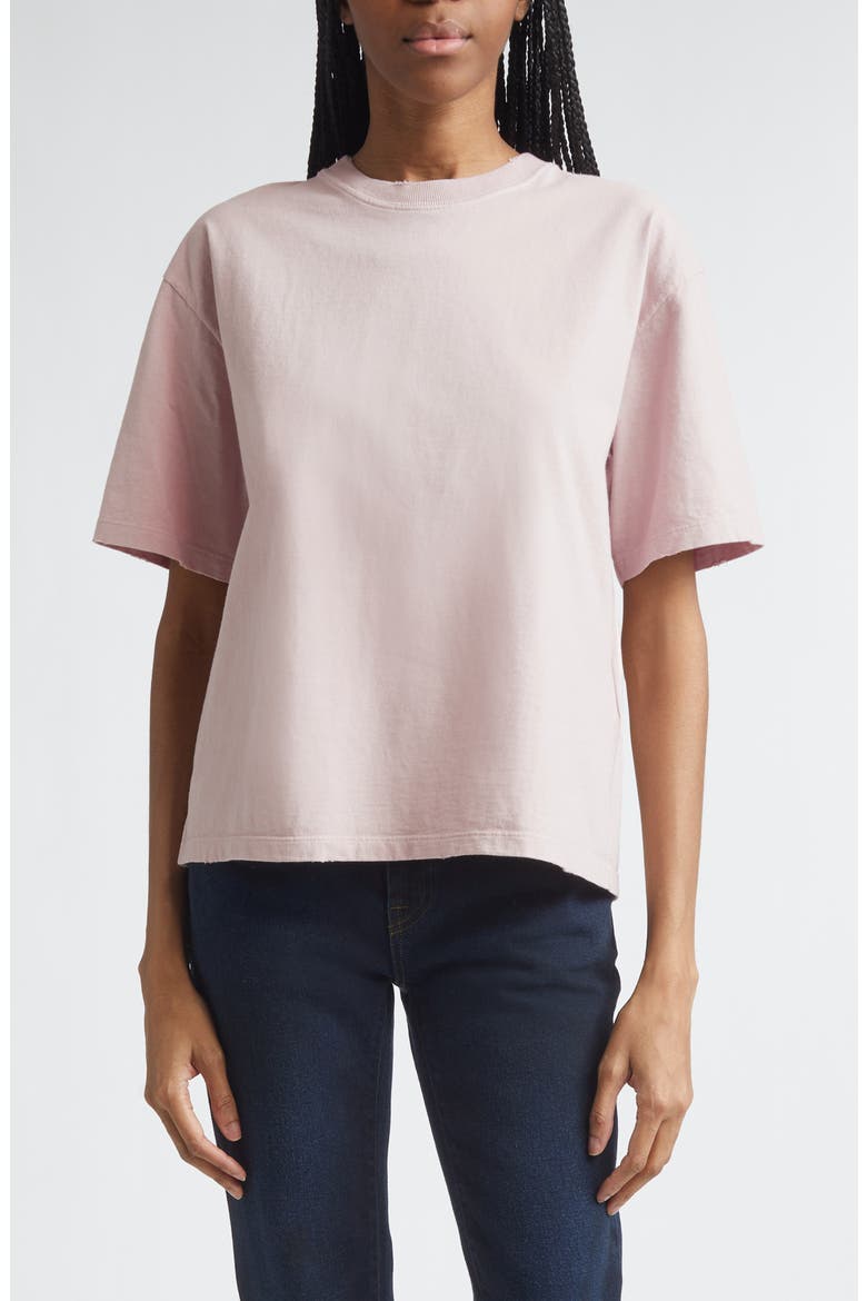Distressed Reverse Logo Boxy Cotton Jersey T-Shirt, Main, color, SHADOW GRAY