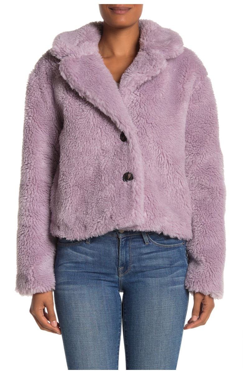 Avec Les Filles Cropped Faux Fur Jacket, Alternate, color, 