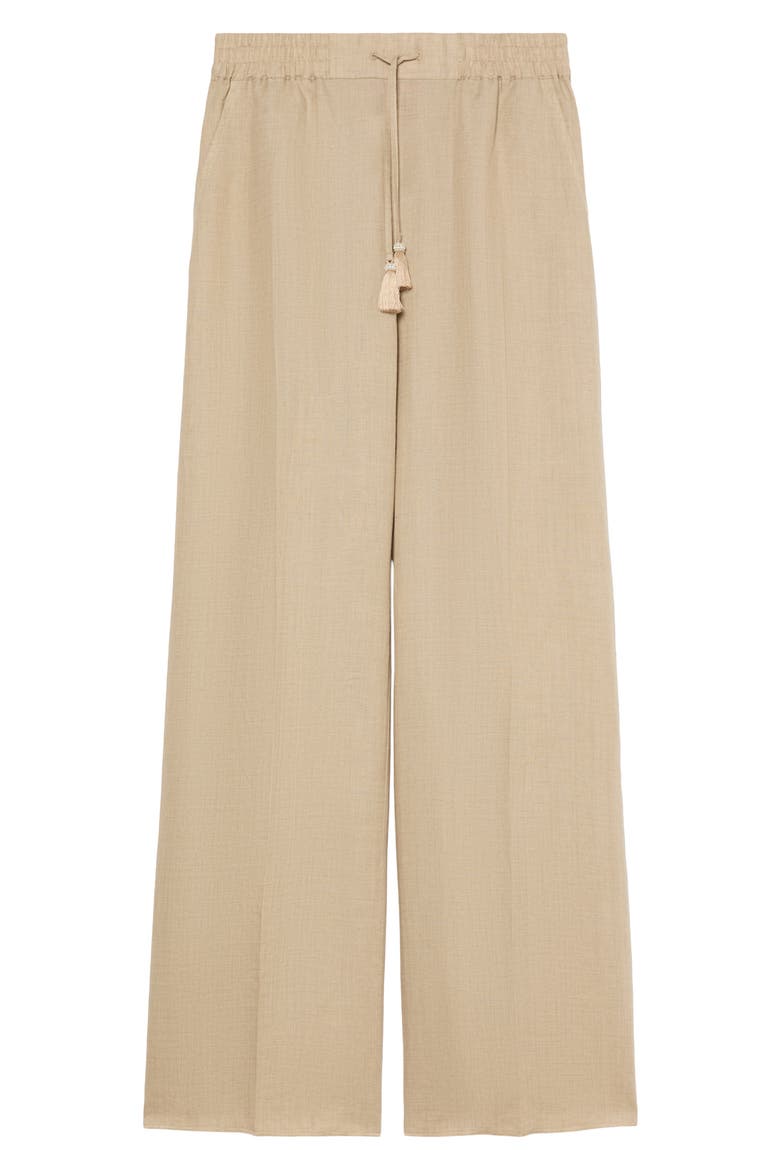 Mrs. Comma Wide Leg Flax Linen Pants, Alternate, color, SAND