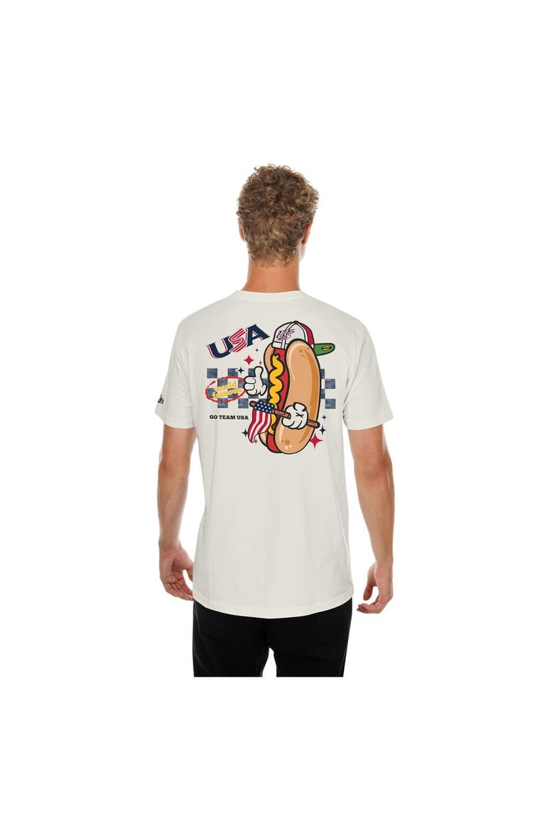 Men's New Era Cream USA Baseball 2026 World Baseball Classic Hot Dog T-Shirt, Alternate, color, Cream