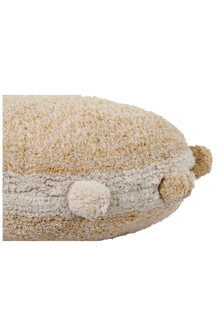Bubbly Pompom Trim Floor Cushion, Alternate, color, HONEY