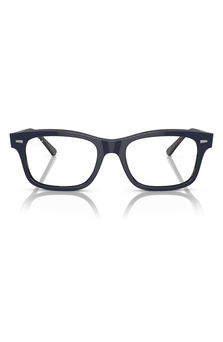 Ray-Ban Mr. Burbank 56mm Rectangular Optical Glasses, Main, color, Blue