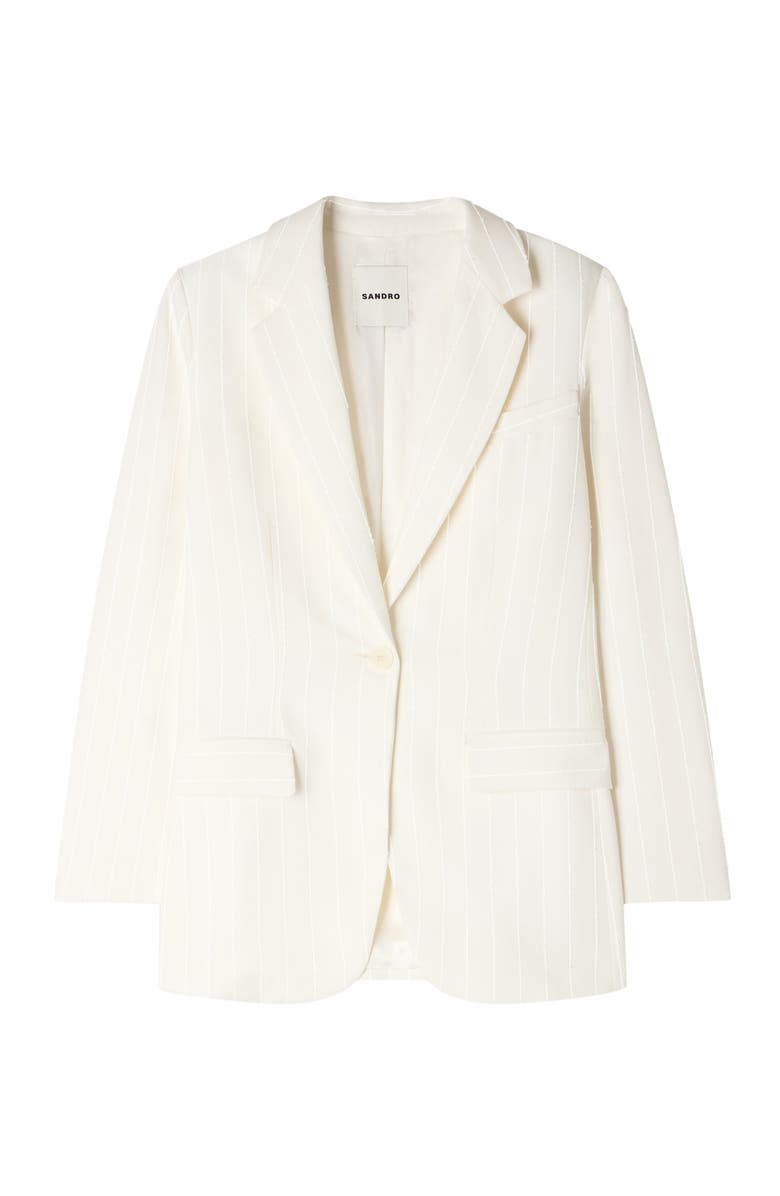 SANDRO Sequinned suit jacket, Alternate, color, Ecru