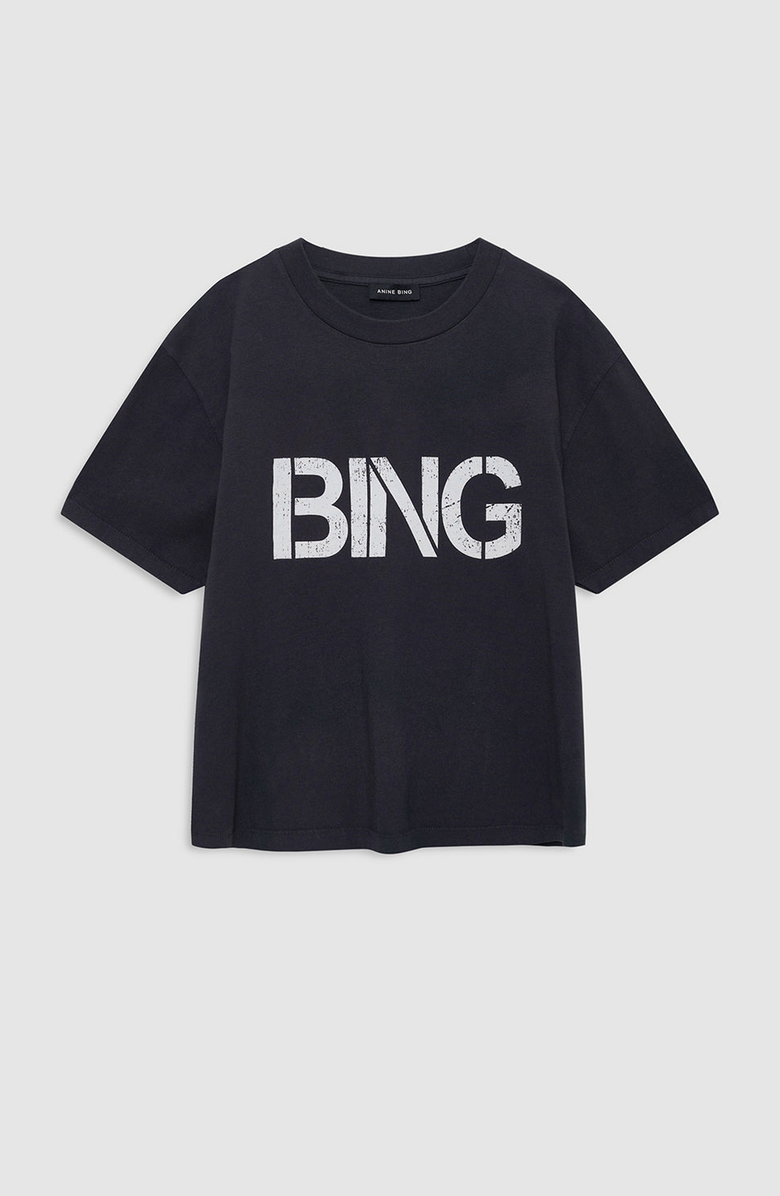 ANINE BING Wagner Stencil Tee, Alternate, color, Vintage Black