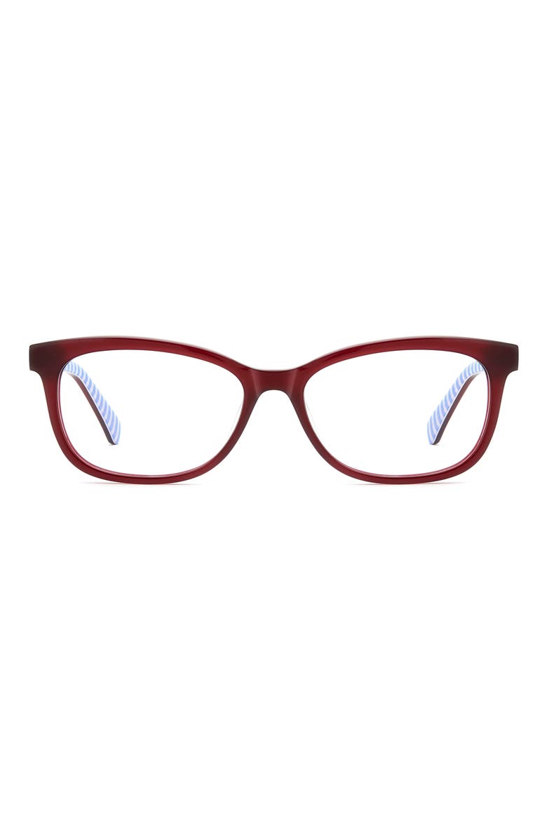 bronwen 52mm rectangular optical glasses, Main, color, BURGUNDY STRIPED MULTICOLOR