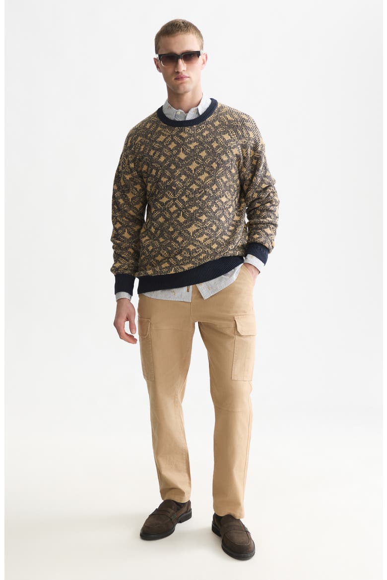 Jacquard Sweater, Alternate, color, TILES FLOWER DIJON/SKY CAPTAIN