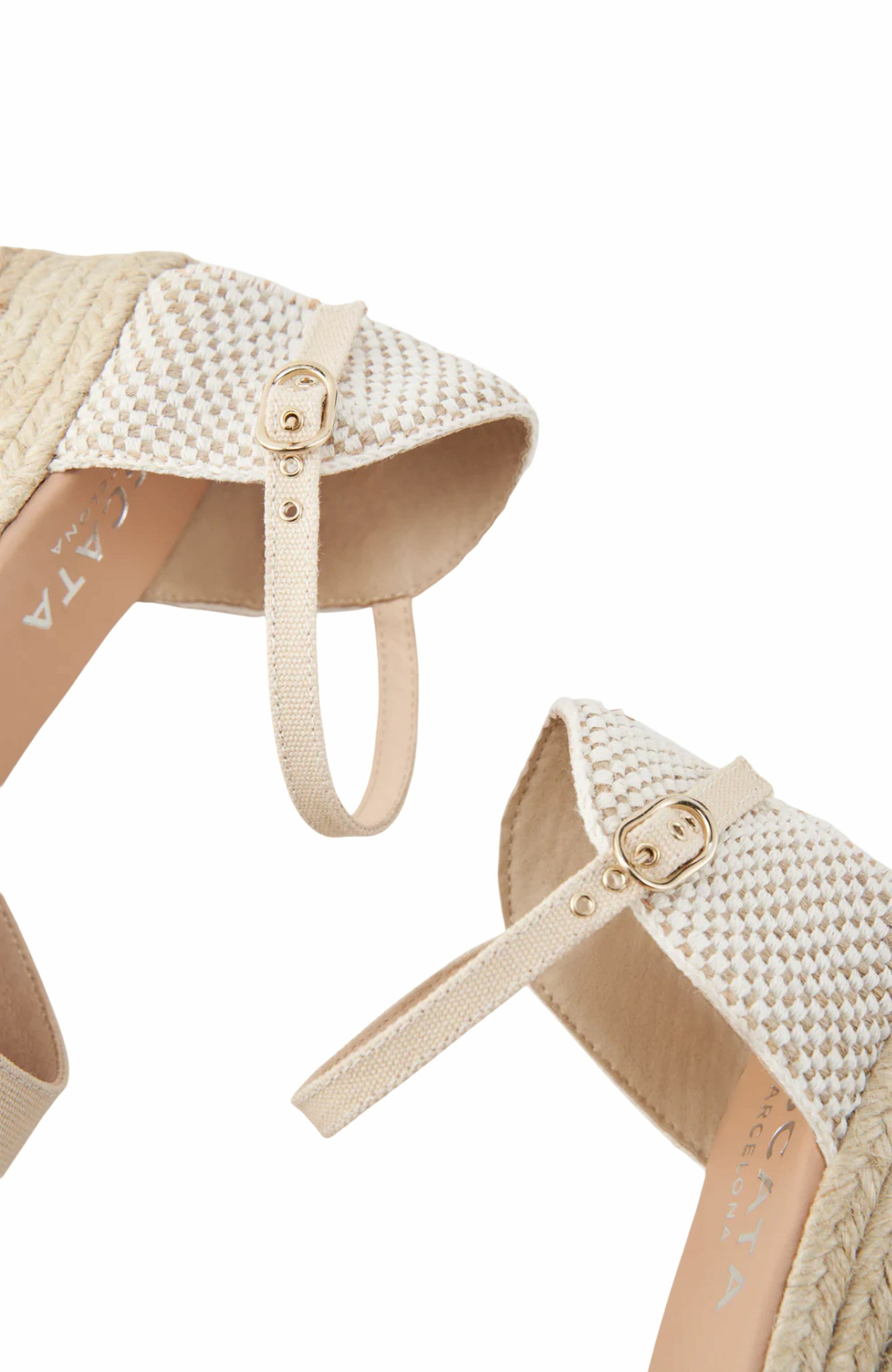 VISCATA Cavall Canvas Espadrille Sandal Wedges, Alternate, color, Beige