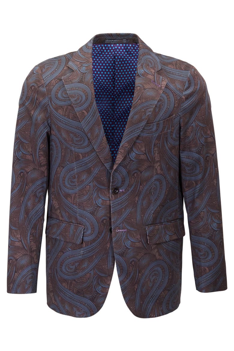 Stretch Tailored Blazer, Alternate, color, Paisley Badalona Brownie