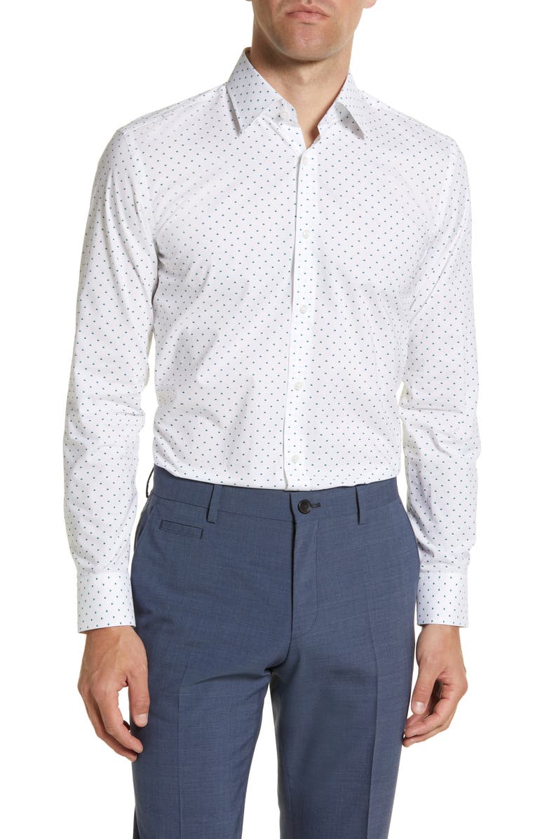 BOSS Hank Kent Slim Fit Stretch Dress Shirt, Main, color, 
