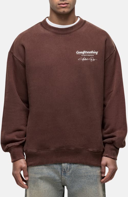 Good For Nothing Washed Rust Cult Sweathsirt In Brown