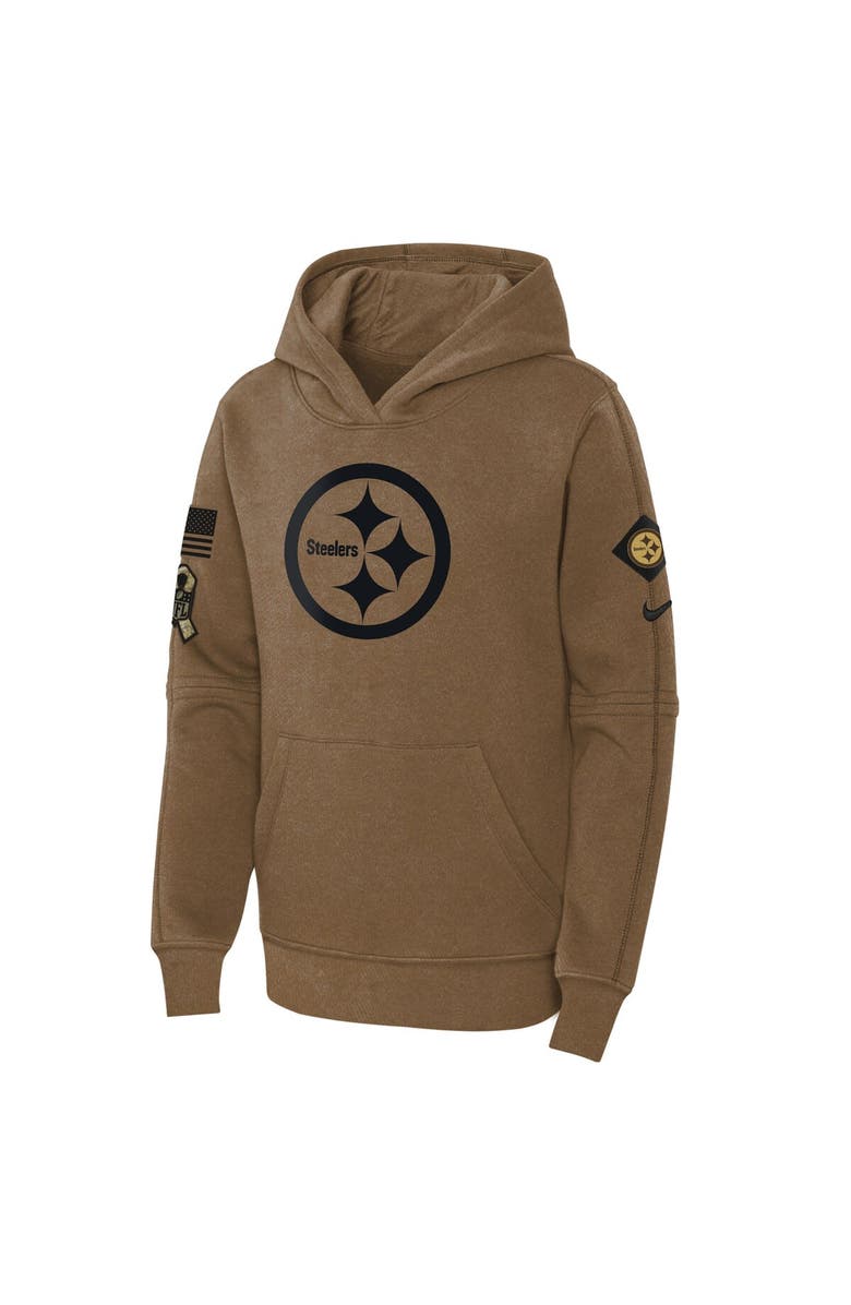 Nike Youth Nike  Brown Pittsburgh Steelers 2023 Salute to Service Club Fleece Pullover Hoodie, Alternate, color, 