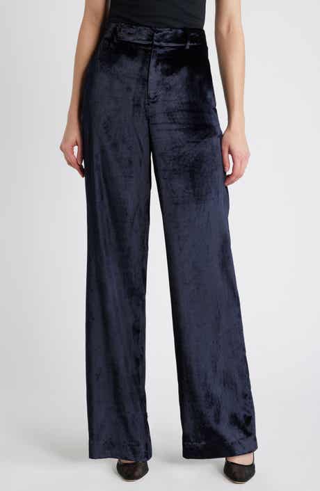 PAIGE Chateau High Waist Wide Leg Velvet Pants